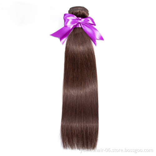 Wholesale Light Brown Color 2 Hair Color Highlights Double Drawn Remy Human Hair Extensions